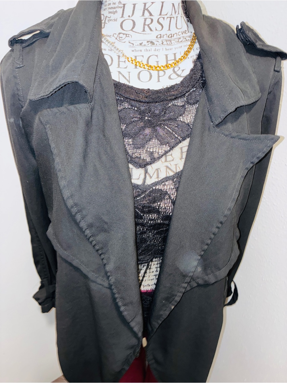 Forever 21 lightweight open-front trench / duster sheer jacket
